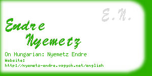 endre nyemetz business card